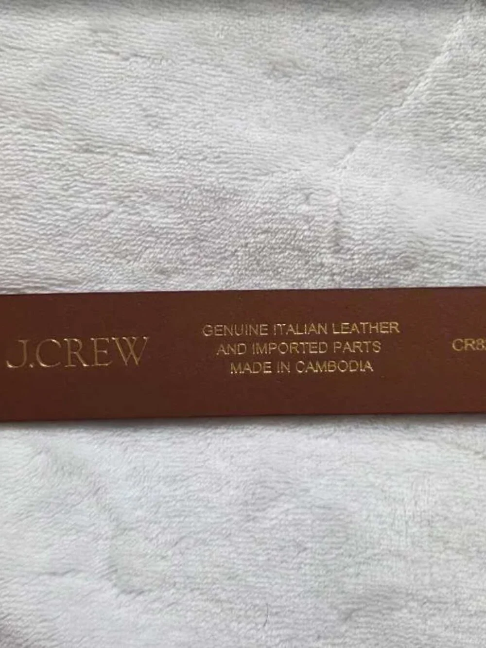 New S J.Crew western buckle belt in Italian leather Rich Saddle Brown